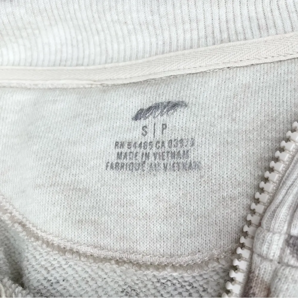 Grey Tan Leopard Print Oversized Quarter Zip Pullover Sweatshirt Small - Image 5