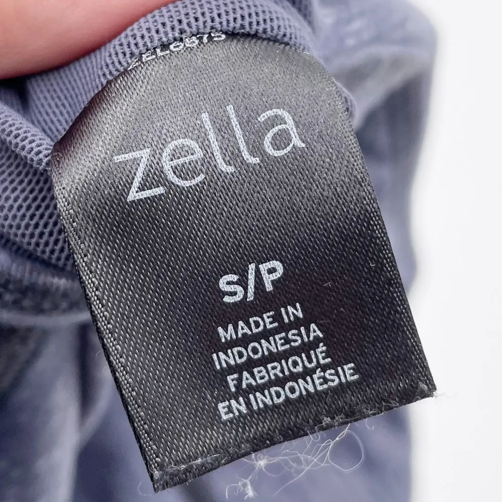 Zella Mesh Insert Capri Leggings Heathered Steel Blue Yoga Women's Size Small - Image 5