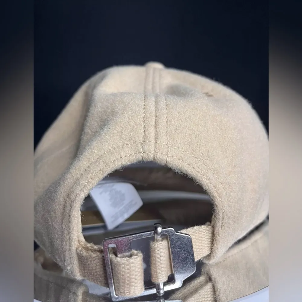 Michael Kors Varsity Wool & Leather Baseball Hat Tan White Logo NWT - Image 3