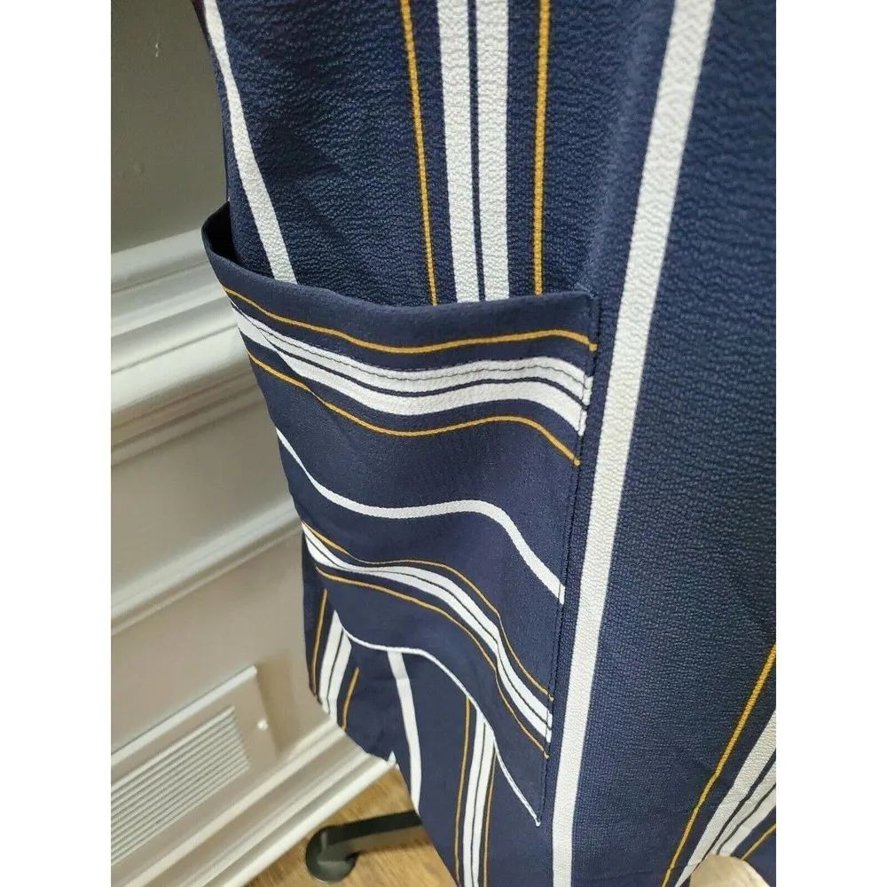 Boutique Lulu Lala Women's Blue Striped Polyester Open Front Casual Cardigan S - Image 5