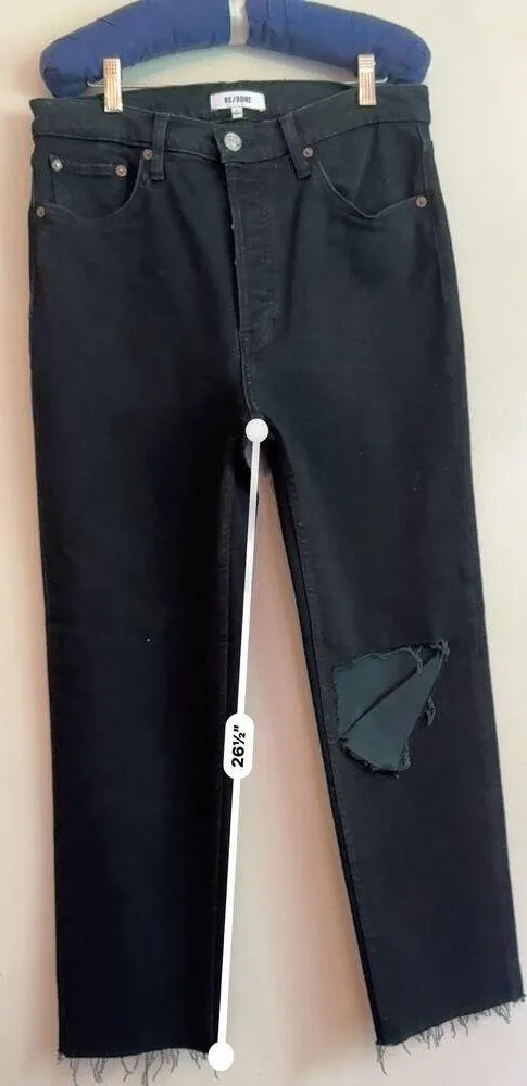 RE/DONE Levi’s Black 70's Stove Pipe Jeans size 30 - Image 5