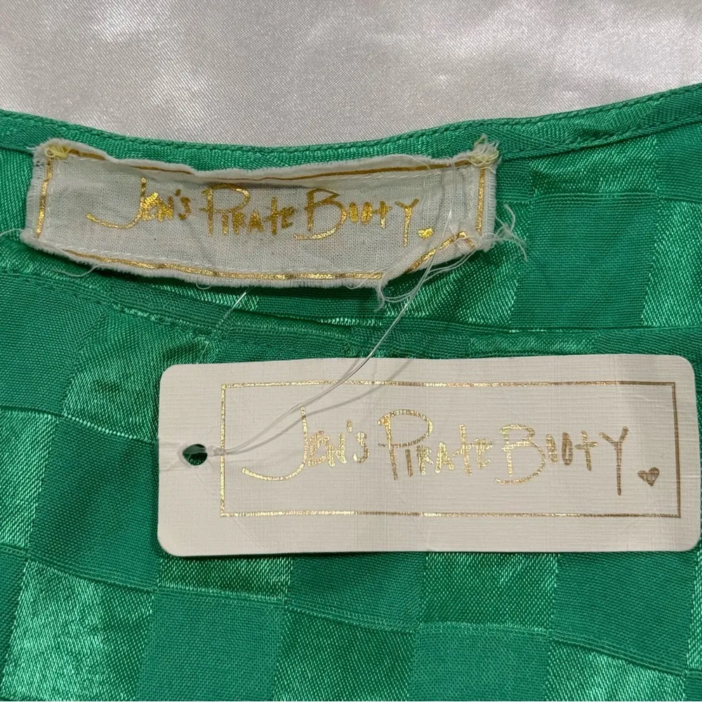 NWT Jens Pirate Booty Westminster Maxi Dress XS Green One Sleeve Checkered - Image 10