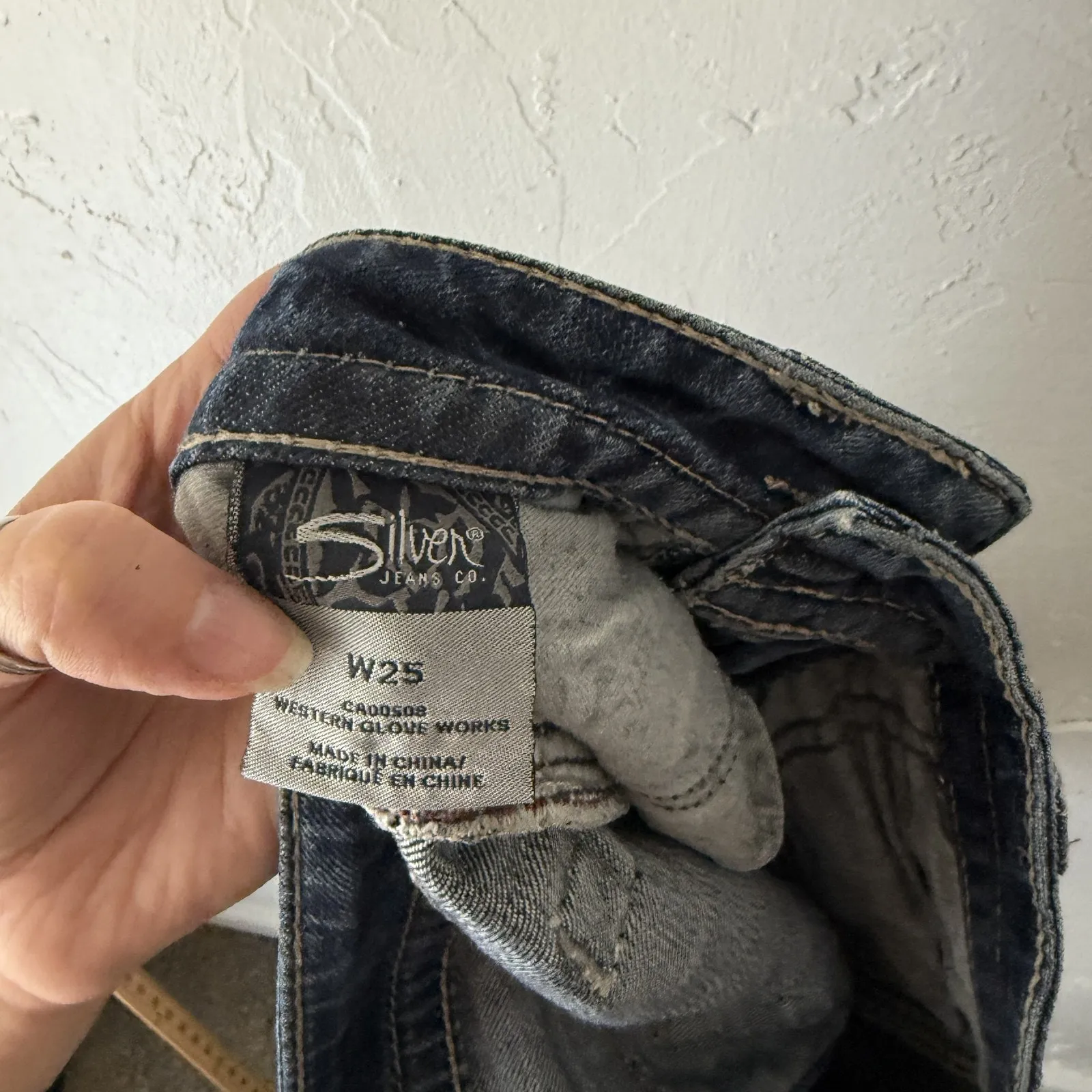 Silver Jeans Capri Jeans Womens 25 Natsuki Stretch Denim Straight Leg Stitching Blue - Image 10