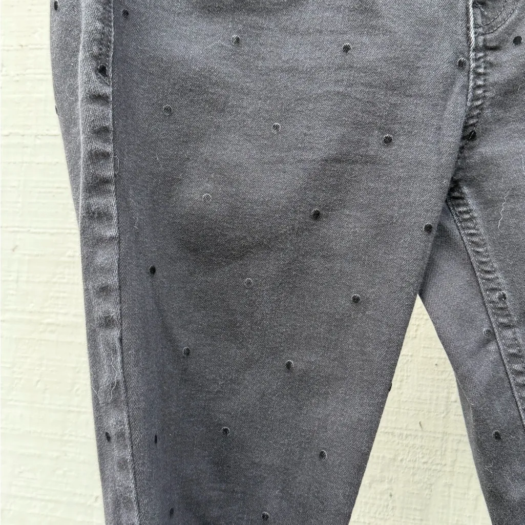 Old Navy Rockstar Polka Dot Frayed Hem jeans size 8 30 inseam Skinny High Rise - Image 3