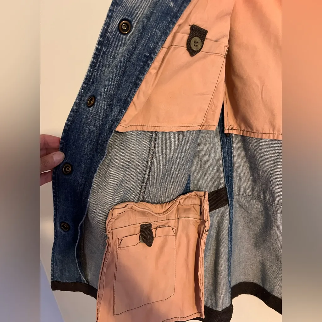 Never worn Gas street mood vintage washed denim jacket size M/L European size. Blue Size L - Image 5
