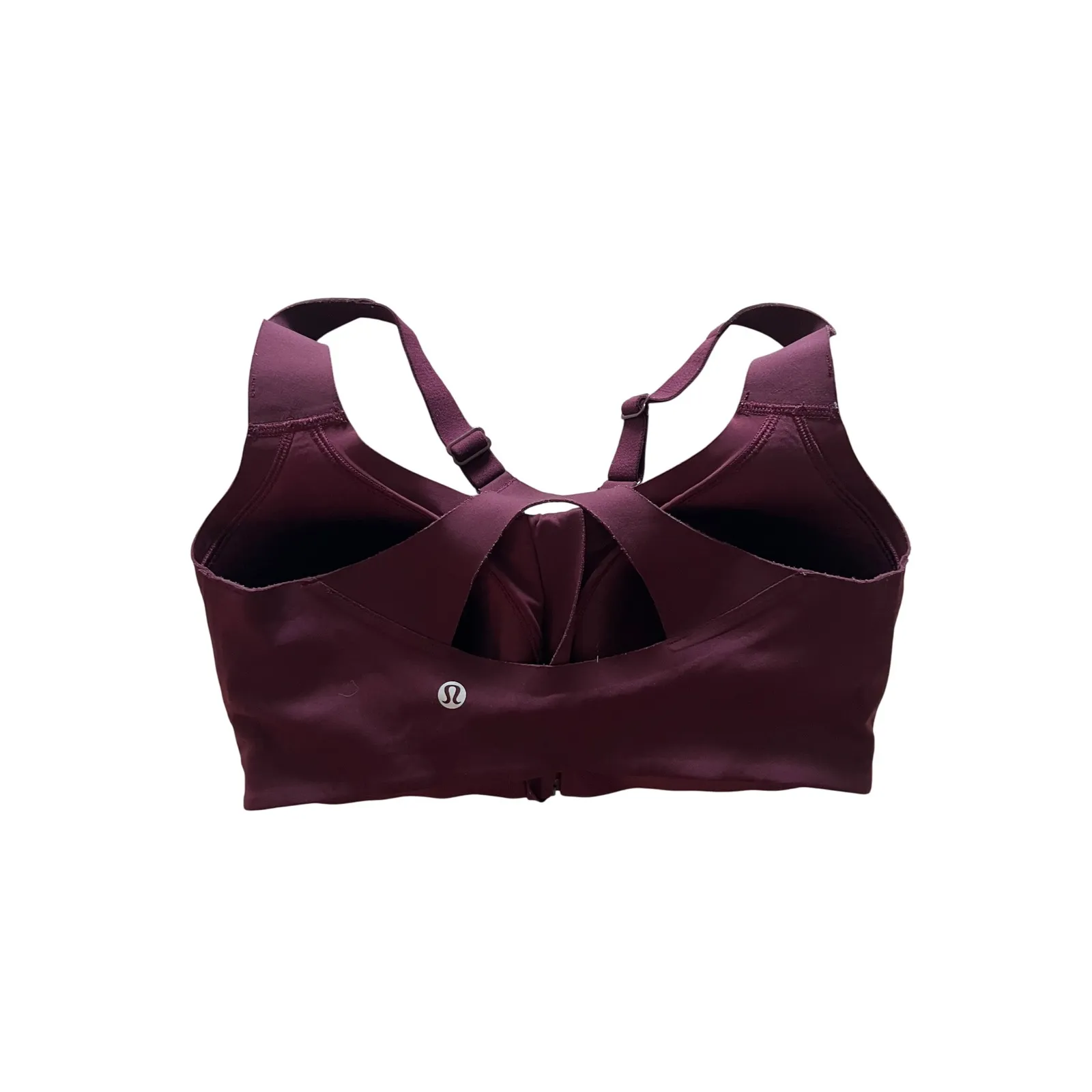Lululemon‎ athletic sports bra zip up front 32DD burgundy - Image 2
