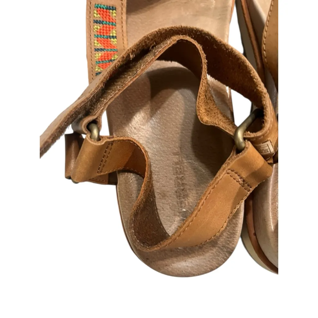 Merrell Juno Strap Tobacco Leather Size 8 Beaded Accent Brown Shoes Sandals - Image 8