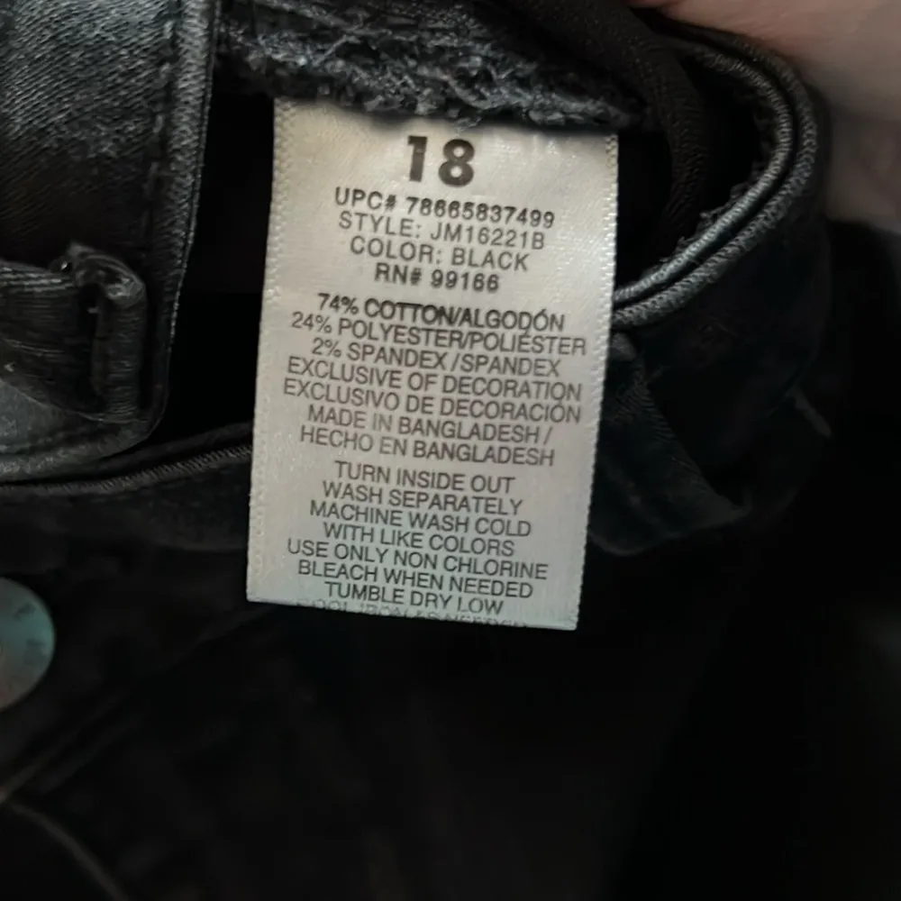 Jordache Super Skinny Black Denim Jeans Women's Size 18 - Image 6