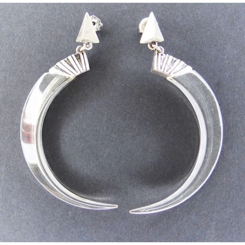 Jenny Bird LONG HORN Lucite TUSK EARRINGS statement earrings excellent condition - Image 2