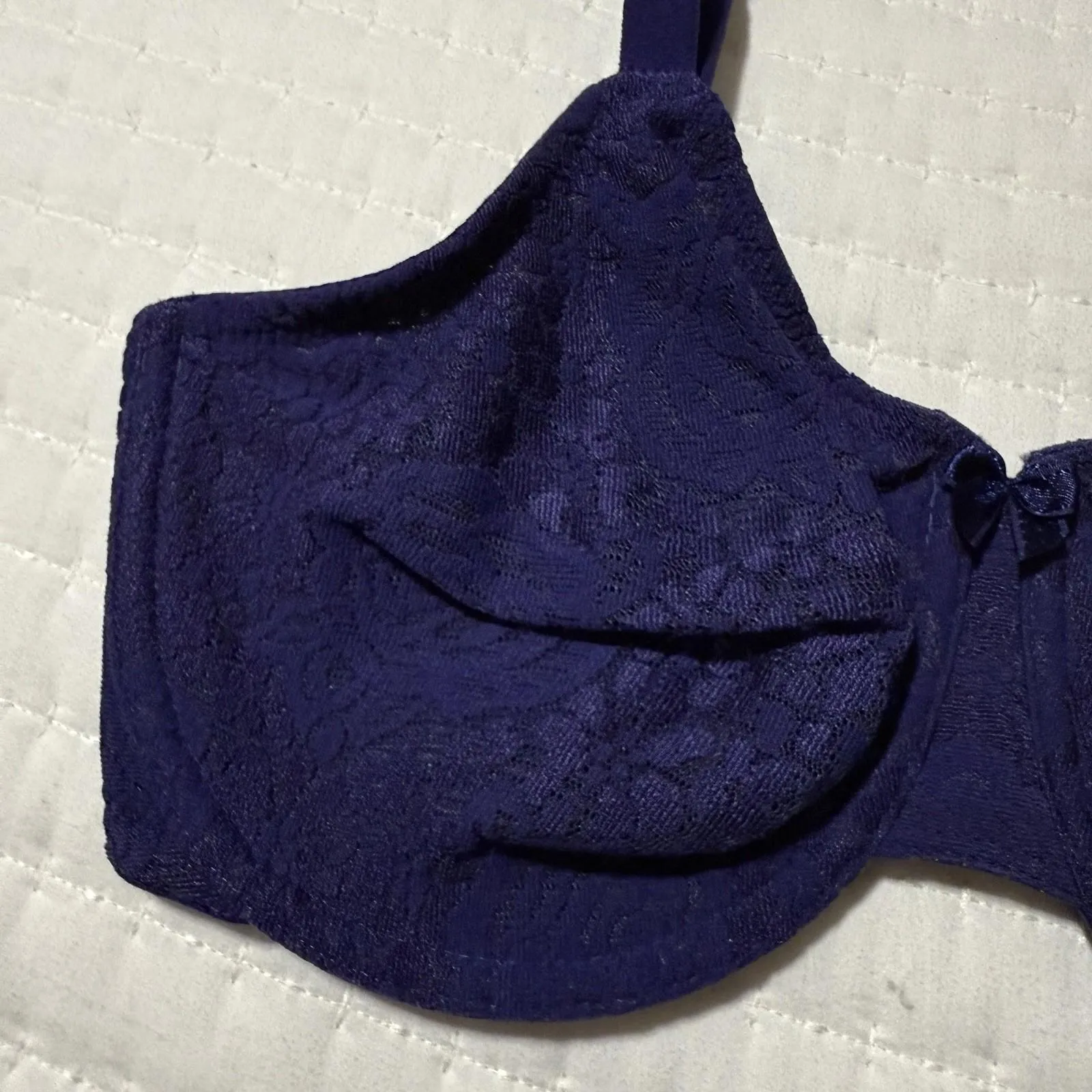 Wacoal Bluish Purple 34DDD Halo Lace Underwire Unlined Bra 851205 Convertible - Image 13