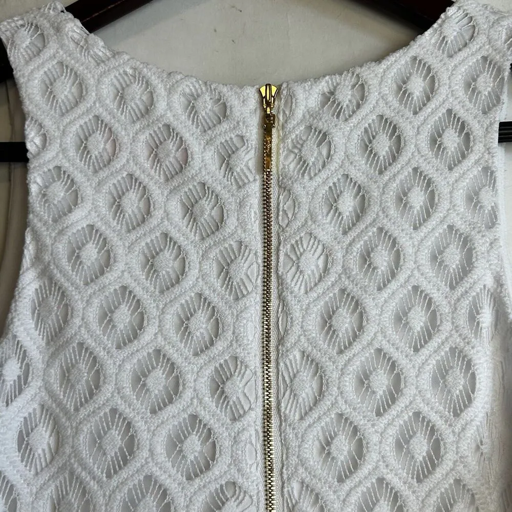 Lilly Pulitzer Size Small Dress Marquette White /Gold Tassel Trim Crochet Lace - Image 9