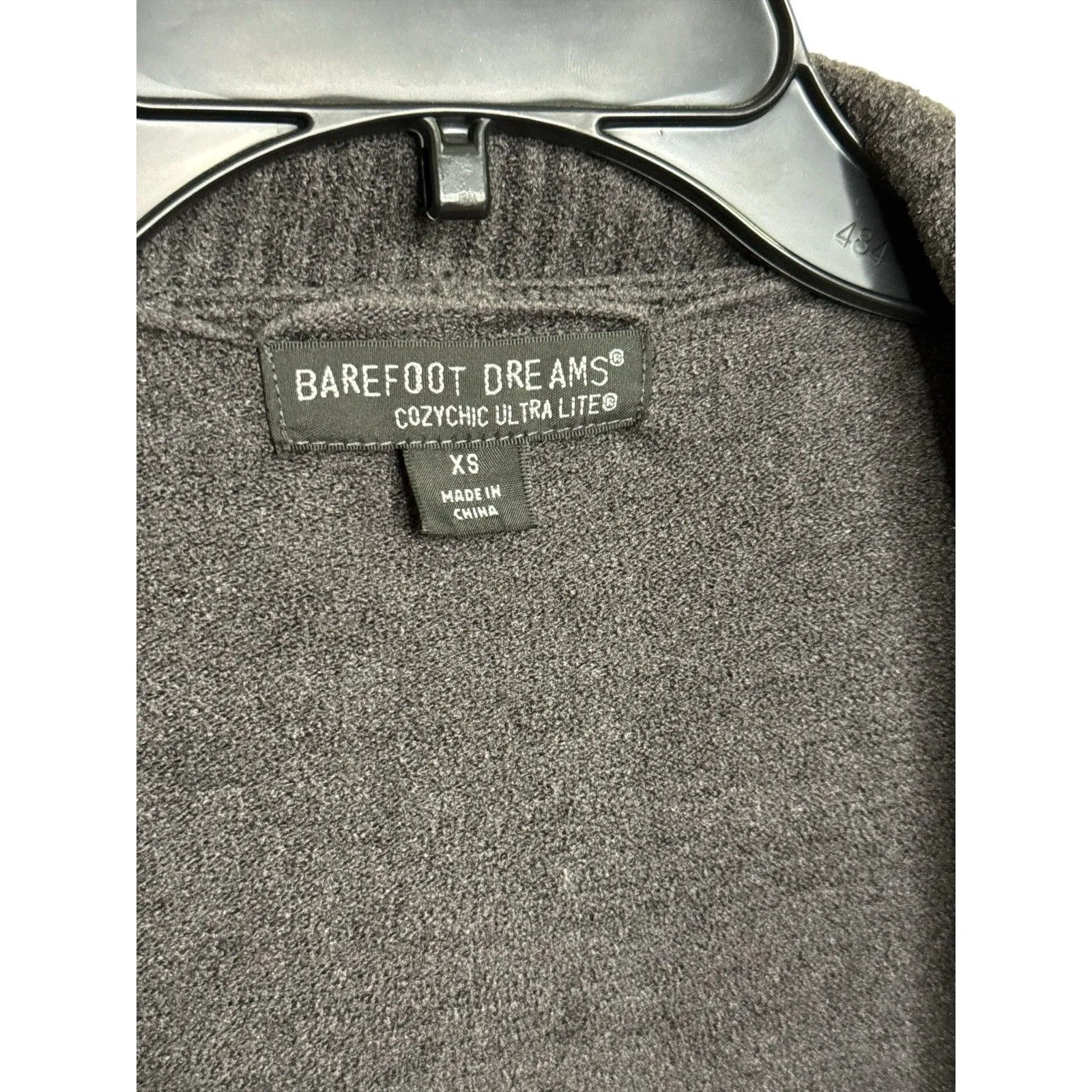 BAREFOOT DREAMS CozyChic Ultra Lite Cardigan Gray XS Open Knit Drape Loungewear - Image 3