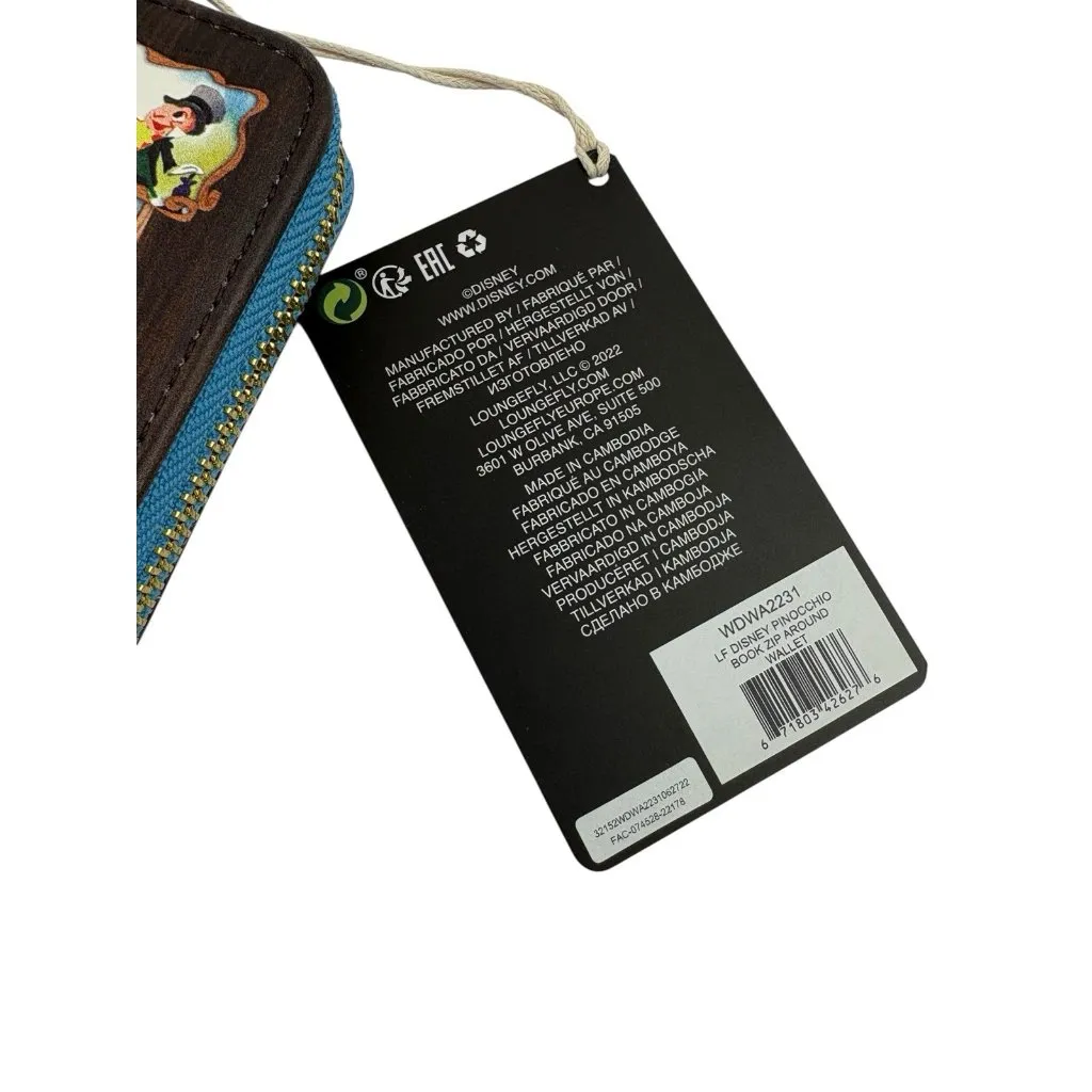 *New Loungefly Disney Pinocchio Classic Story Book Zip Around Wallet NWT - Image 2