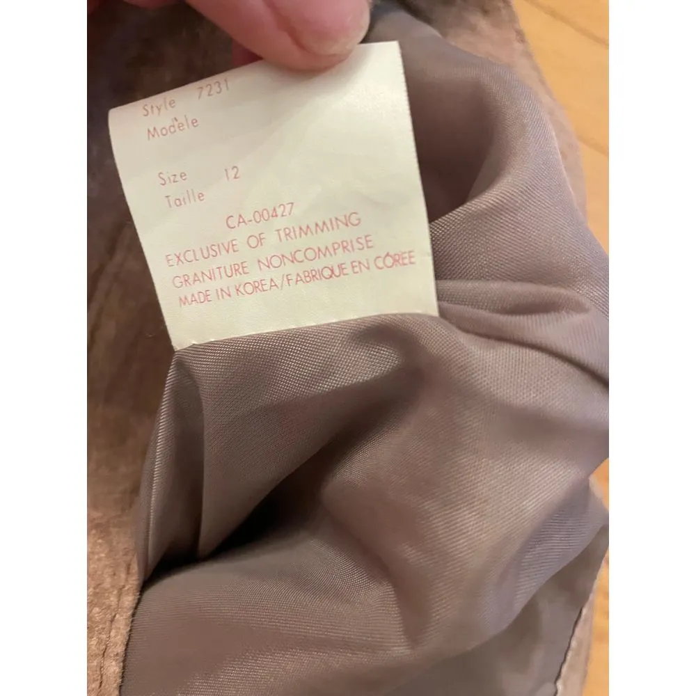 Vintage 1960s Bagatelle suede leather‎ pencil skirt tan size 12 women's - Image 5