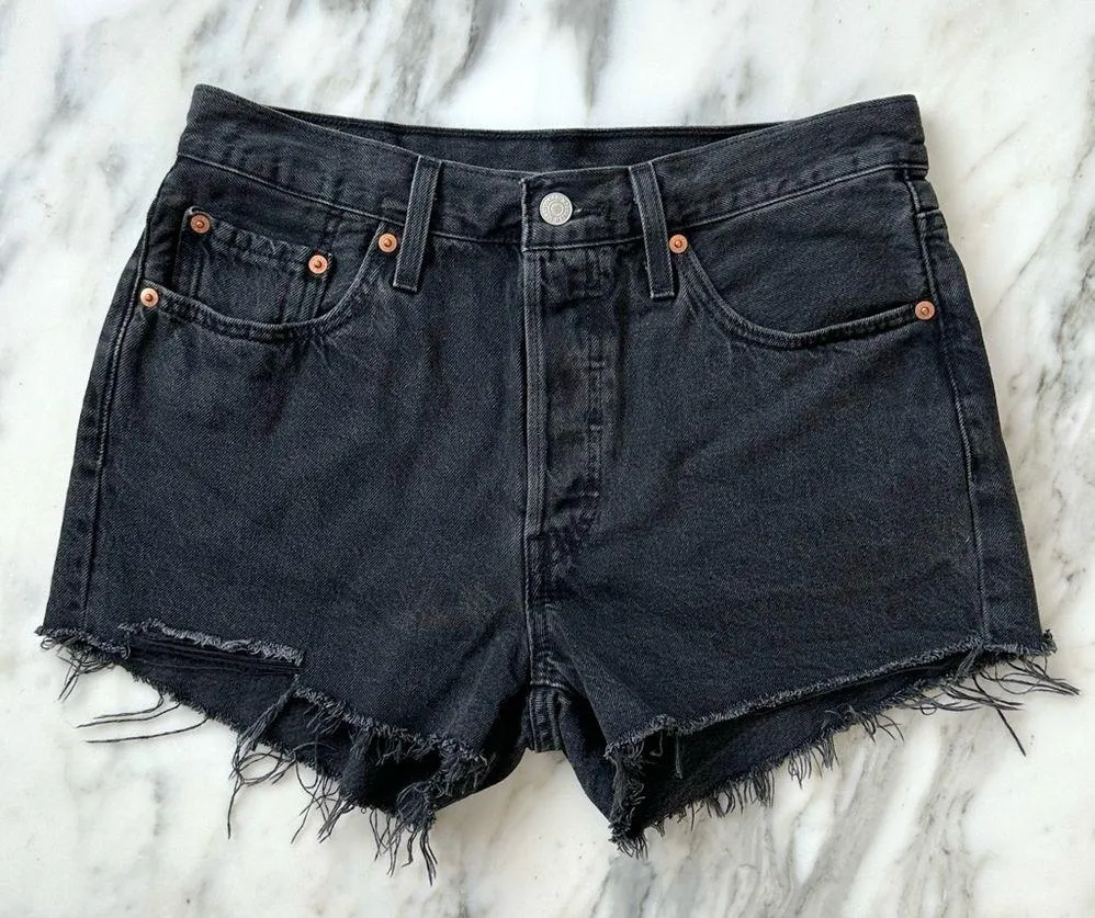 Levi’s 501 Original Fit High Rise Denim Shorts • Sz 29 - Image 2