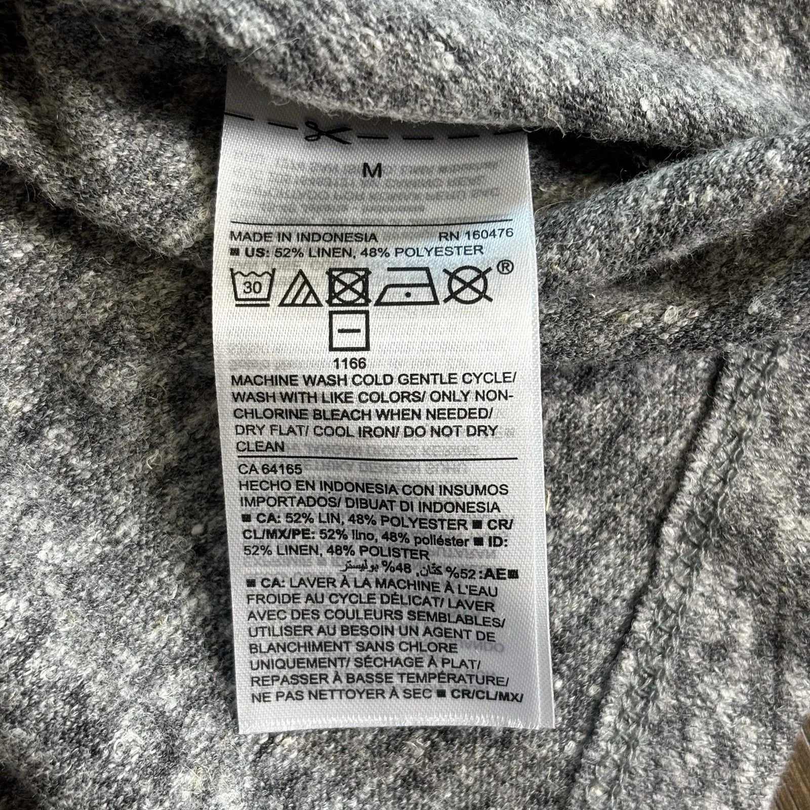 Old Navy Women’s Medium Heather Gray Linen Blend Knit Swing Dress Short Sleeve - Image 5