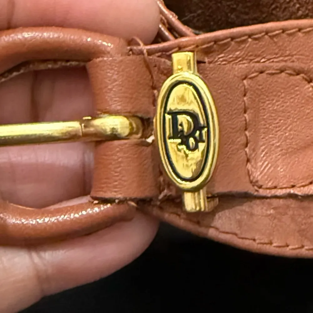 Vintage CHRISTIAN DIOR 17020 Camel Brown Soft Leather Women’s Dress Belt Size M - Image 14