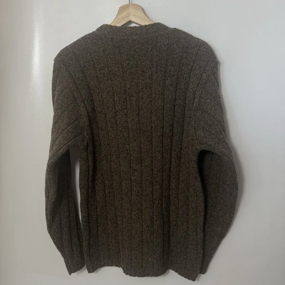 Centro Maglia Wool Blend Corduroy Brown Italy Sweater Preppy Classic Ribbed M Size M - Image 2