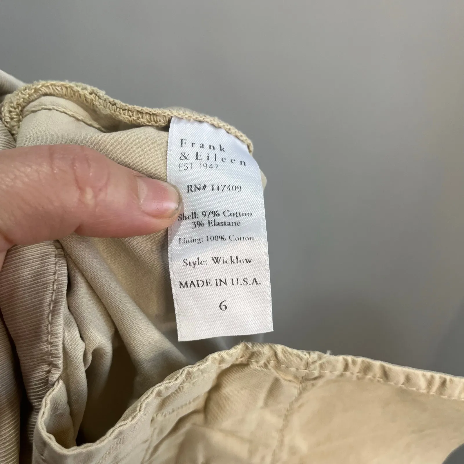 Frank & Eileen Wicklow Italian Chino Pants Coastal Preppy Cropped Size 6 - Image 4