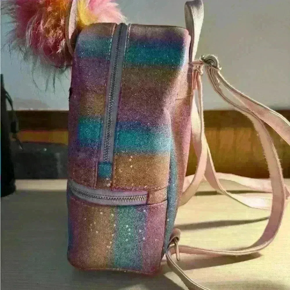 Under One Sky Rainbow Unicorn Pom-Pom Backpack - Image 2