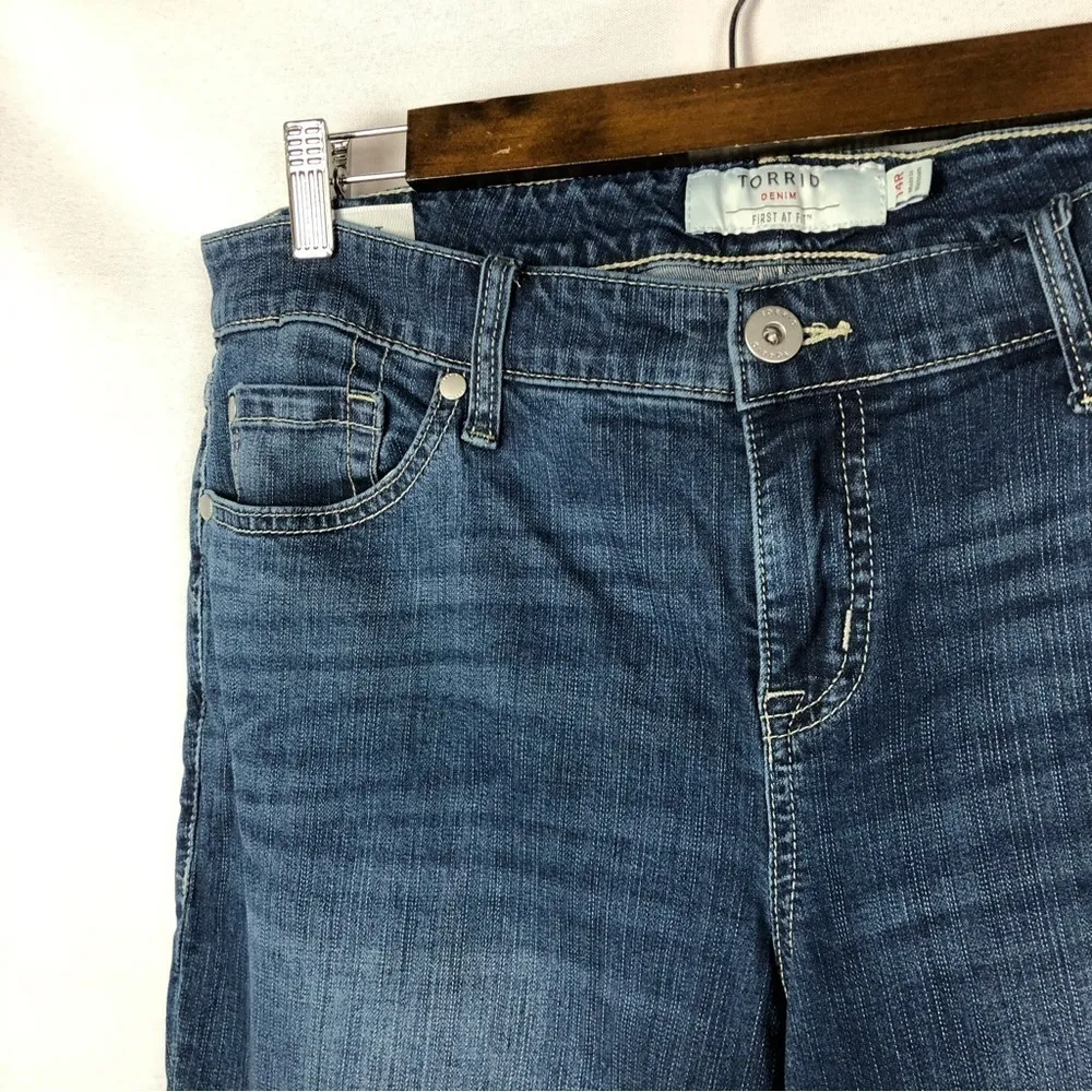 Torrid Slim Boot Dark Wash Mid Rise Jeans 14 - Image 4