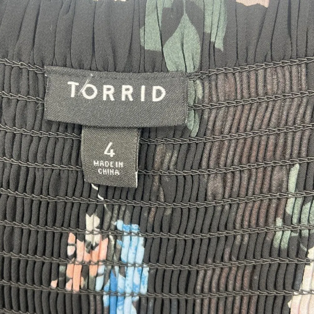 Torrid Babydoll Floral Maxi Dress 4X Y2K Dark Romantic Tiered Cottagecore, Boho - Image 9