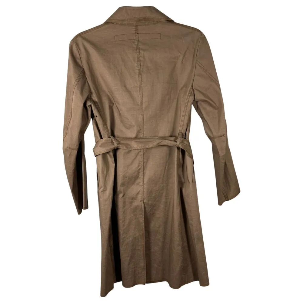 Marithe Francois Girbaud Vintage 90s Belted Trench Coat Women's 44 US M 8 Brown Size M - Image 6