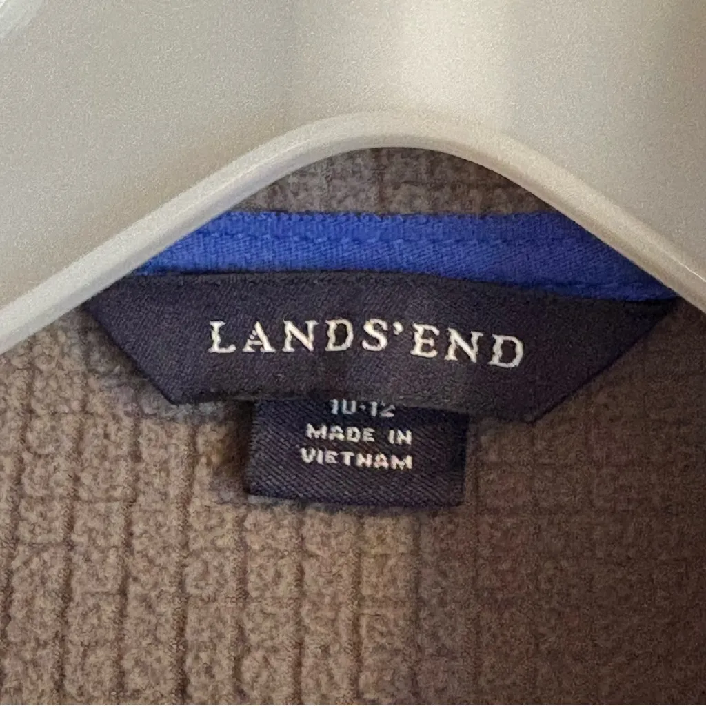 Lands End Zip Up Windbreak Jacket Womens Size Medium Blue Grey Softshell Pockets - Image 3