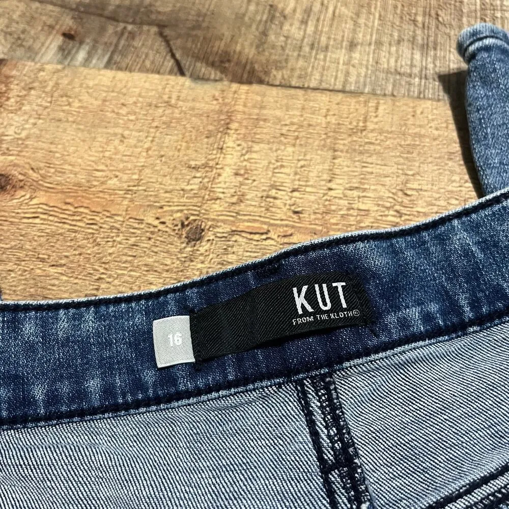 Kut From The Kloth Women's No Rips Meghan High Rise Ankle Cigarette Jeans Sz 16 - Image 2