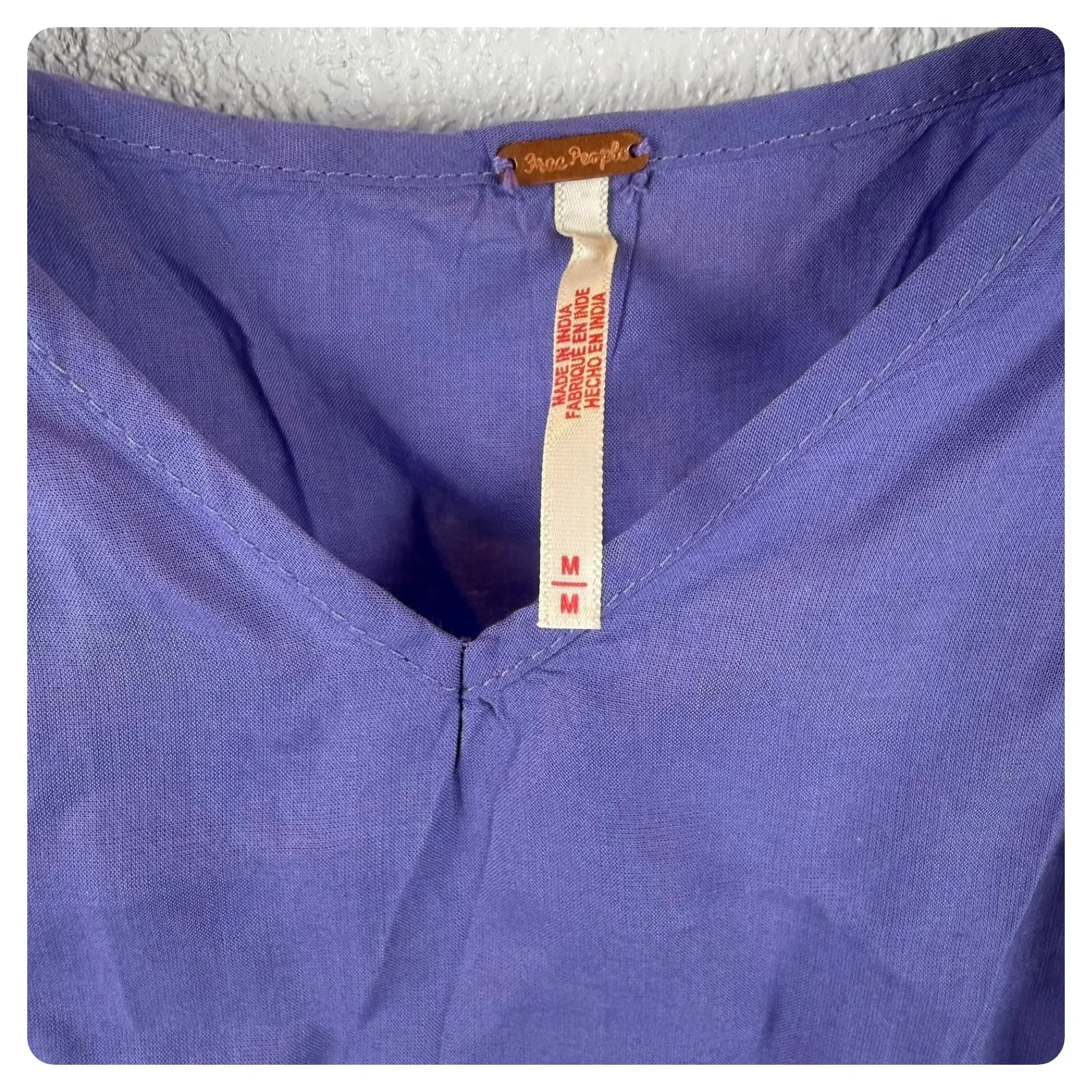 Free People Purple V Neck Spaghetti Strap Mini Slip Dress Size Medium - Image 2