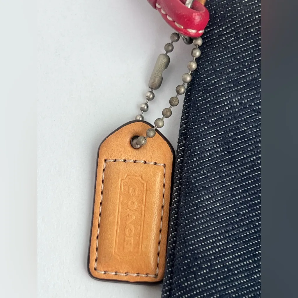 Coach  Red and Black Leather Handbag - Image 4