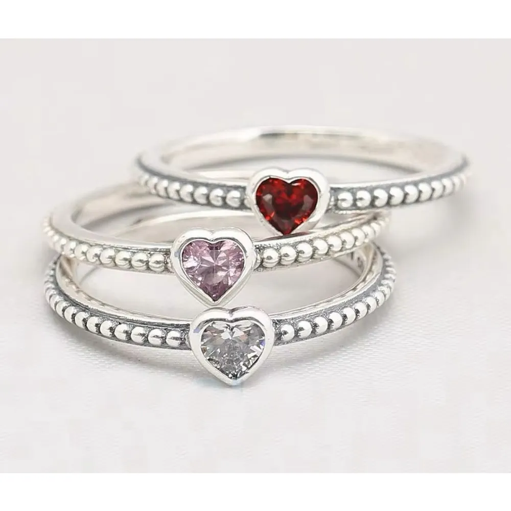 NEW Women's Milgrain 925‎ Sterling Silver Diamond Simulant Heart Ring Size 6.5 - Image 12