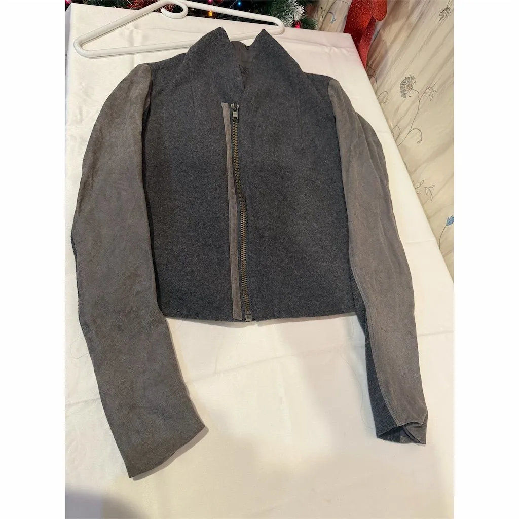 JNBY Women's Gray Moto Jacket Size S Casual Zip Up Two - Image 8