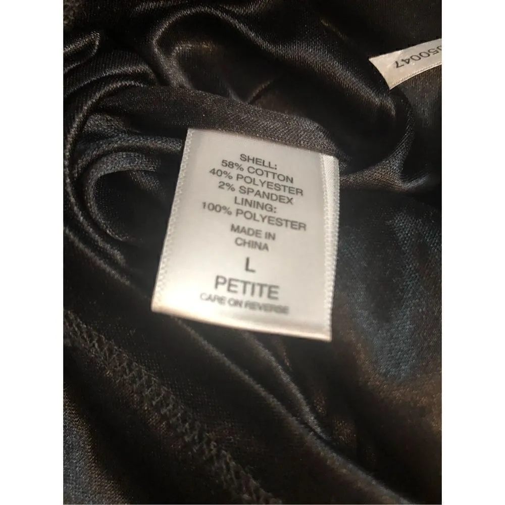 New York & Company black and cream floral botanical midi dress size LP - Image 11