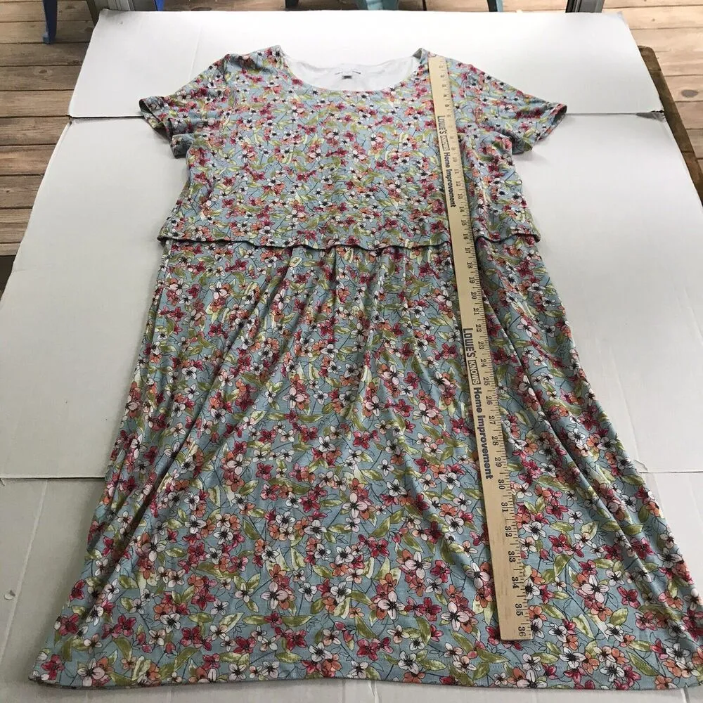 J. Jill Women's Dress Floral Ditsy Size M Stretch Rayon Spandex Short Sleeve EUC - Image 5