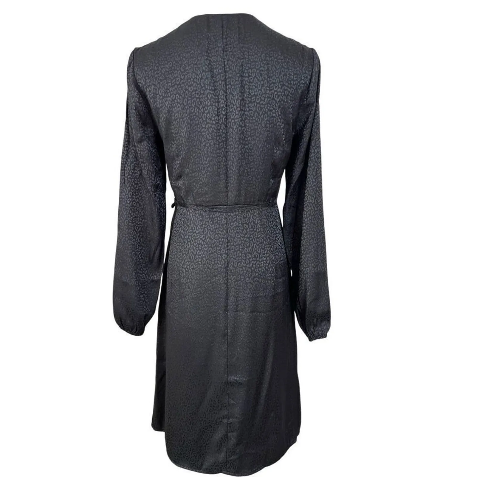 Banana Republic‎ Black Wrap Leopard Animal Print Dress 2 NWT Old Money Mob Wife - Image 3