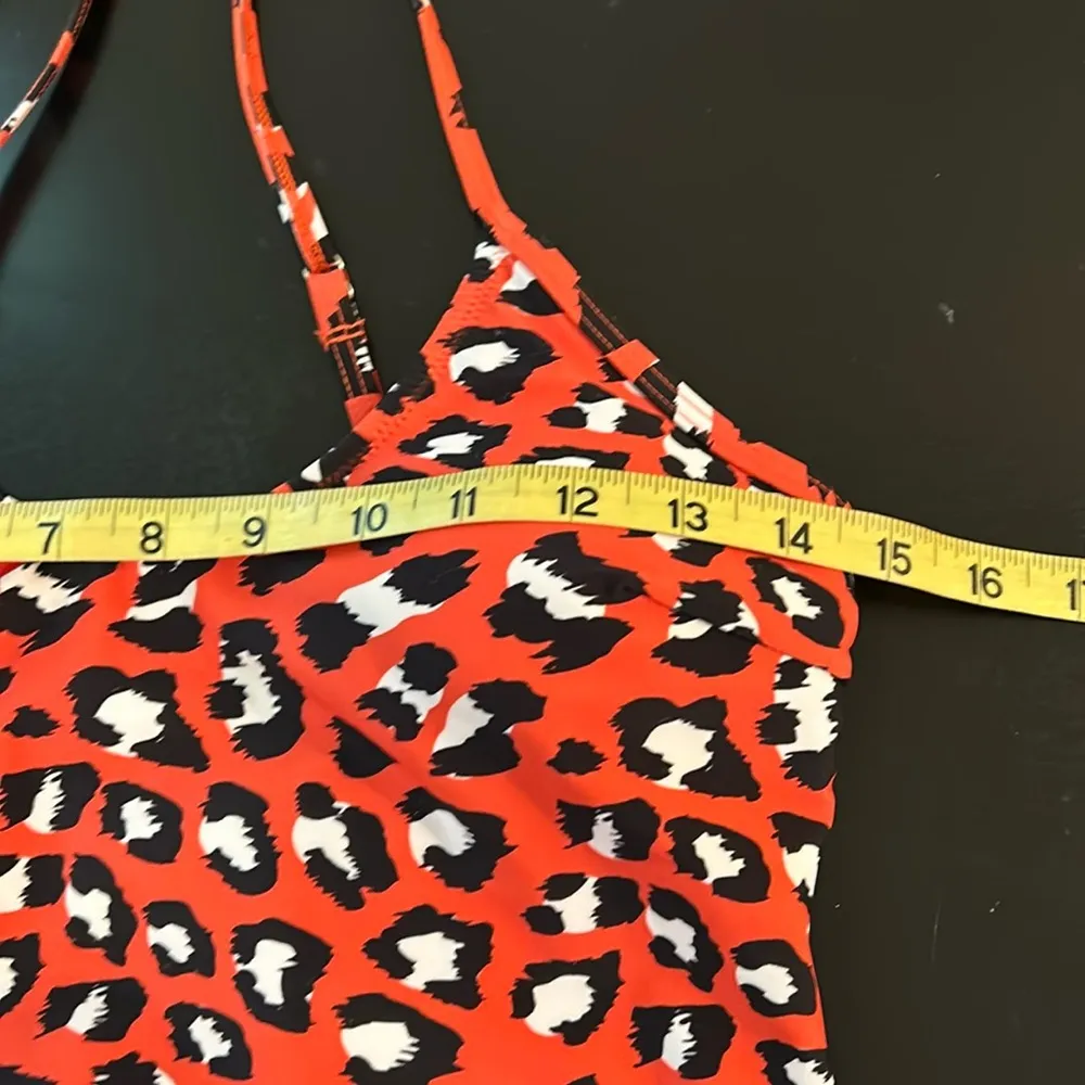 Orange Leopard Print One Pc. Swimsuit Size L - Image 13