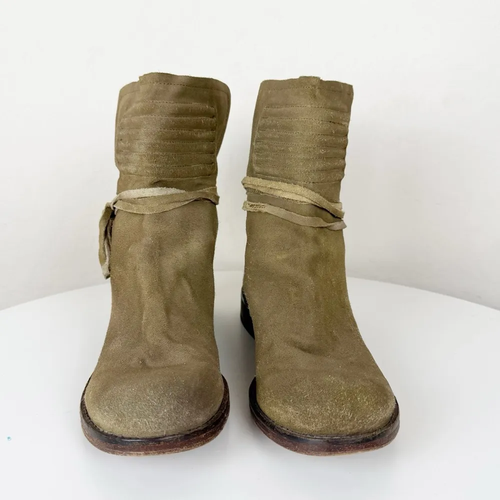 FREE PEOPLE Green Suede Cambridge Booties - Image 6