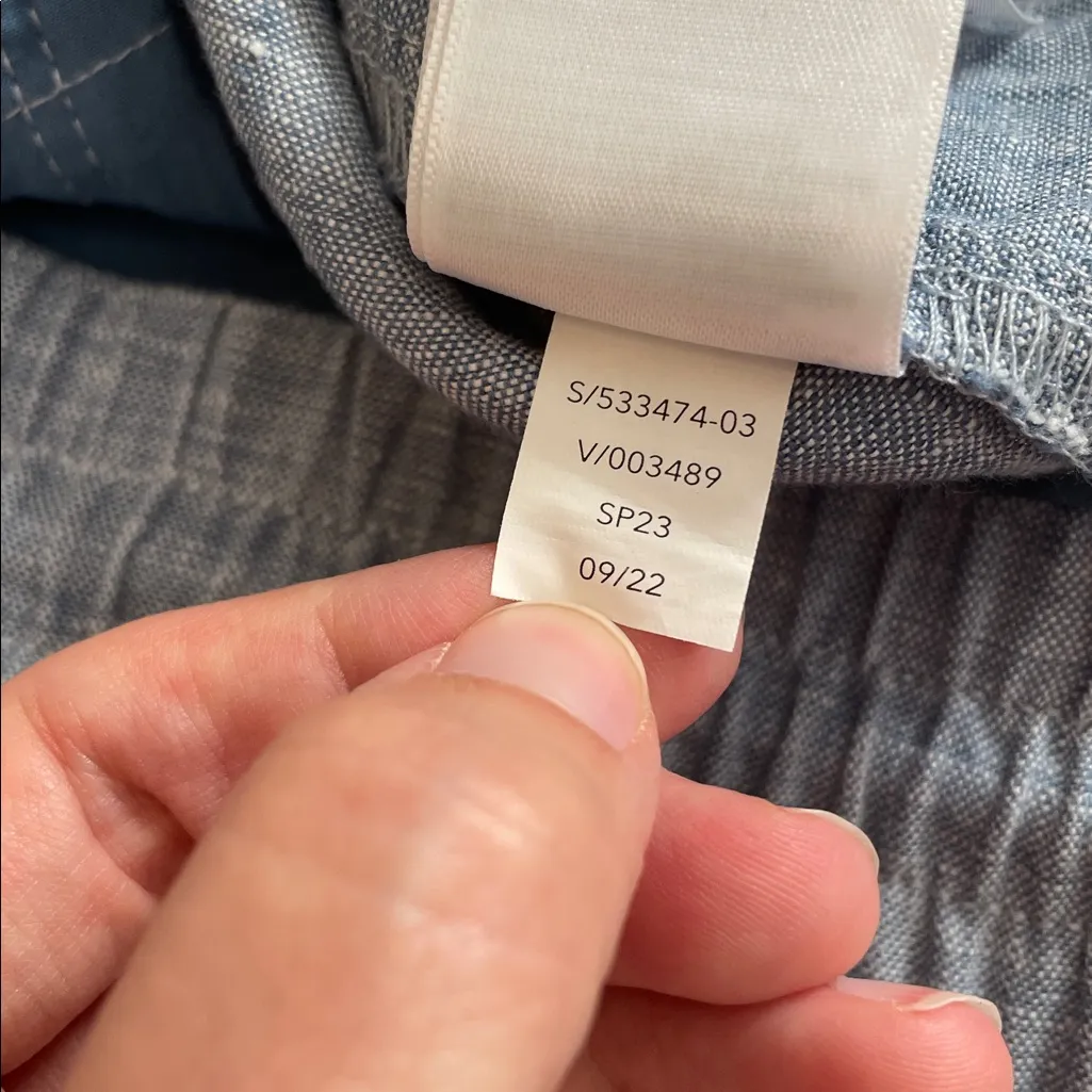 ATHLETA Retreat Linen High Rise Wide Leg Pant in Chambray Blue Size 12 - Image 12