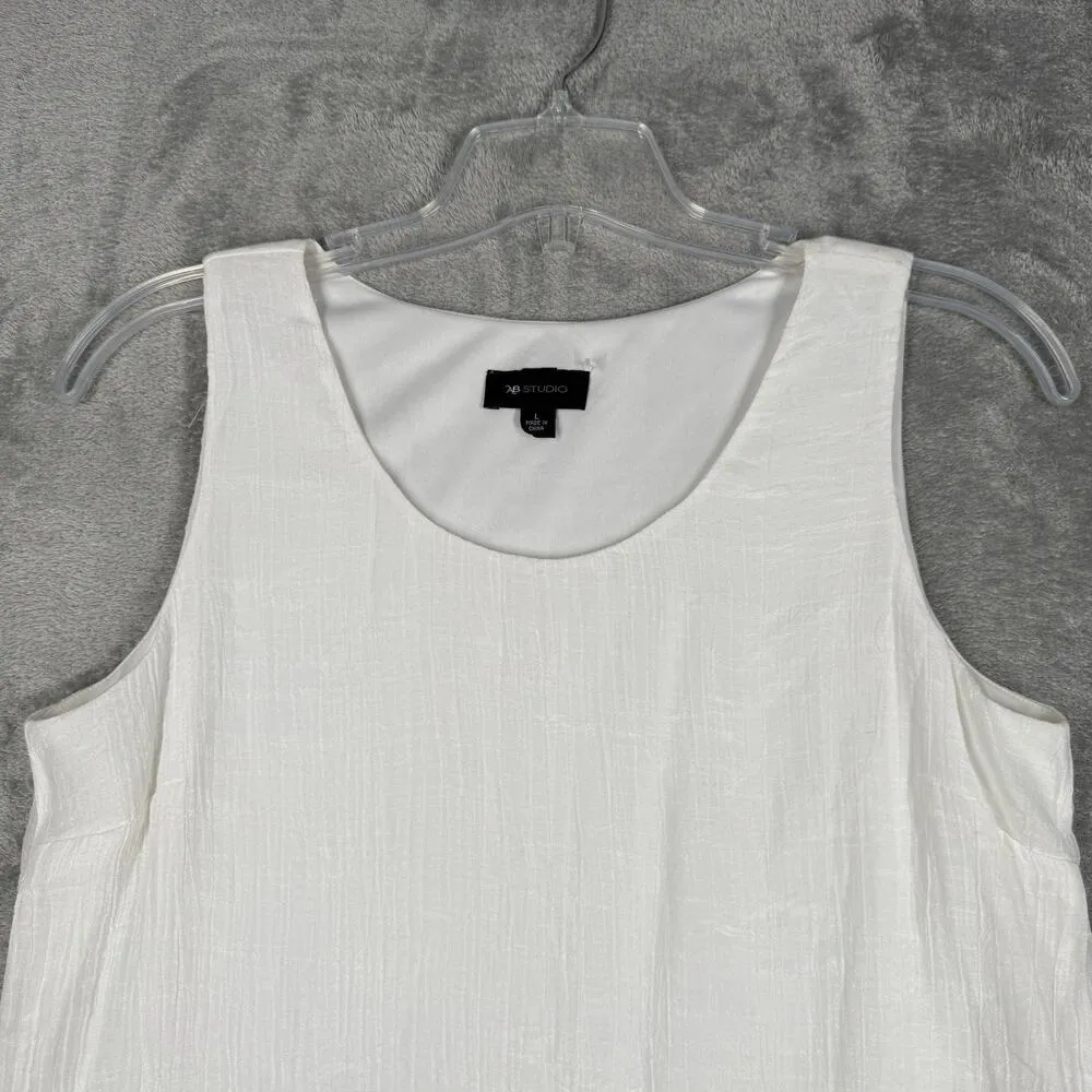 AB Studio Shirt Women Large White Layered Lagenlook Clean Girl Vintage 2000s Y2K - Image 4