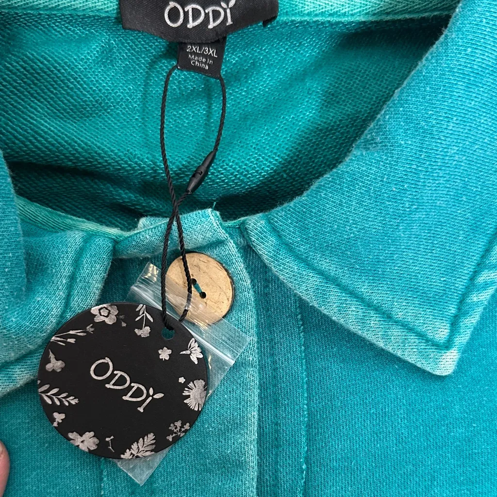 ODDY Distressed Teal Utility Jacket Blue Size XXL - Image 11