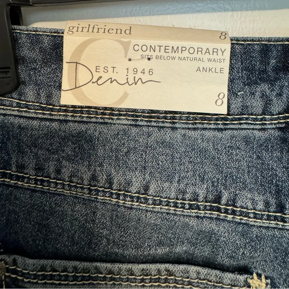 Denim & Flower New! Denin Floral Girlfriend Ankle Jeans Size 8 - Image 5