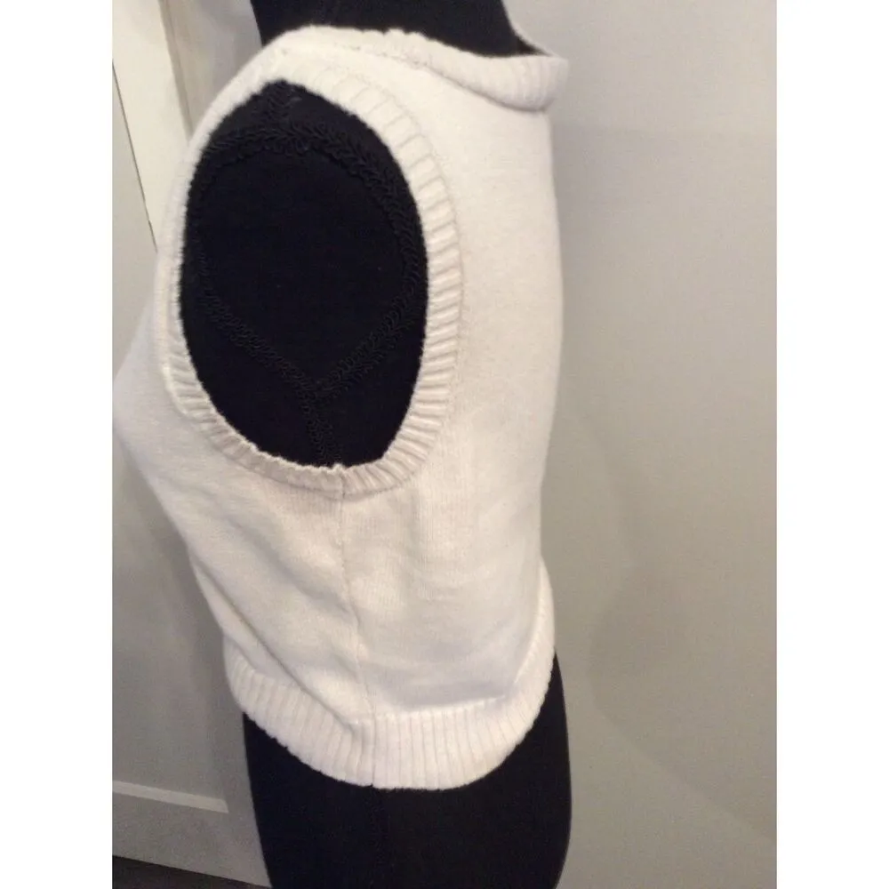 Hollister Cotton Crop Sweater Vest Mushrooms CUTE Size Small S - Image 4