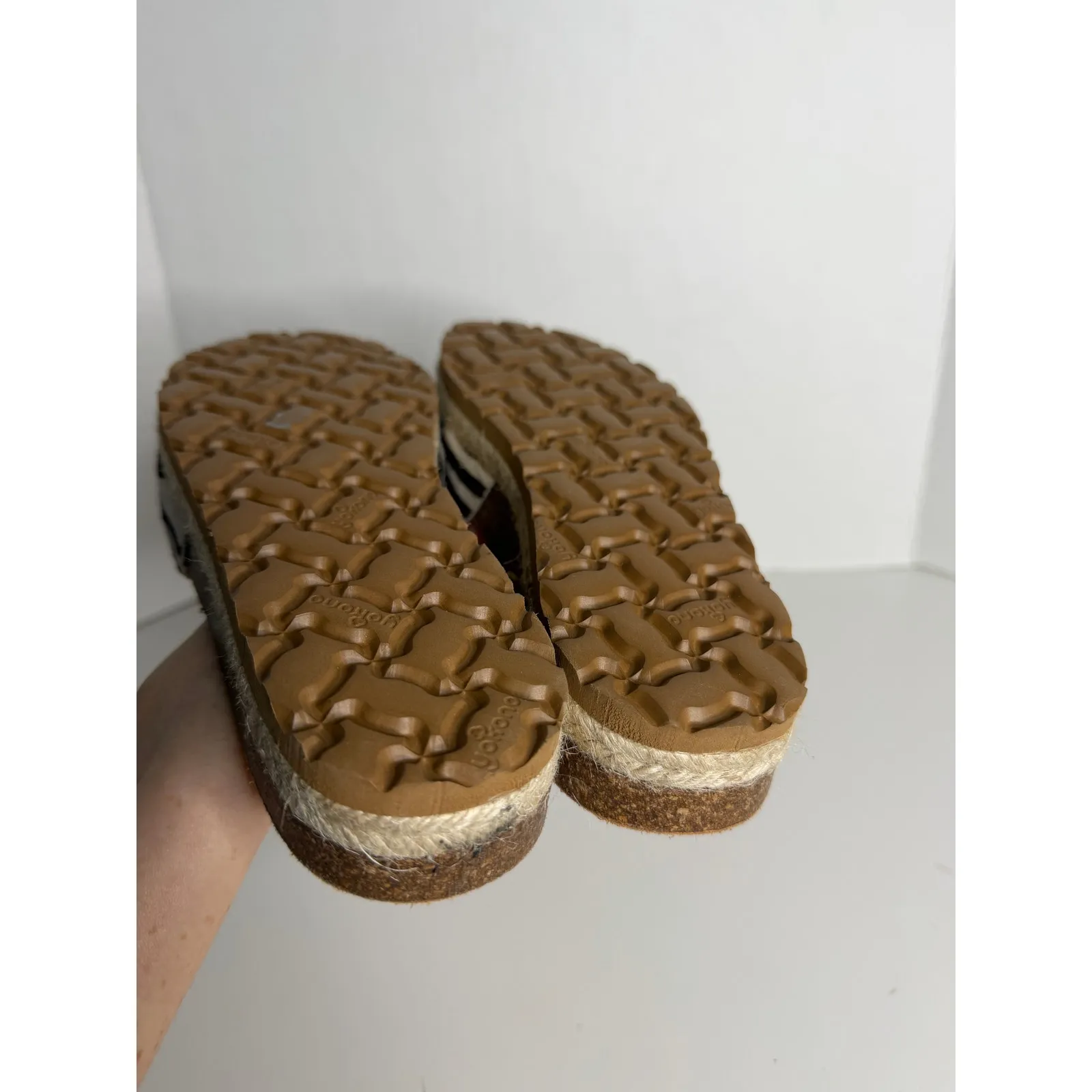 Yokono Spain Zebra Fur Leather Slide Sandals 8 Animal Print Beach Shoes Stylish Brown - Image 7