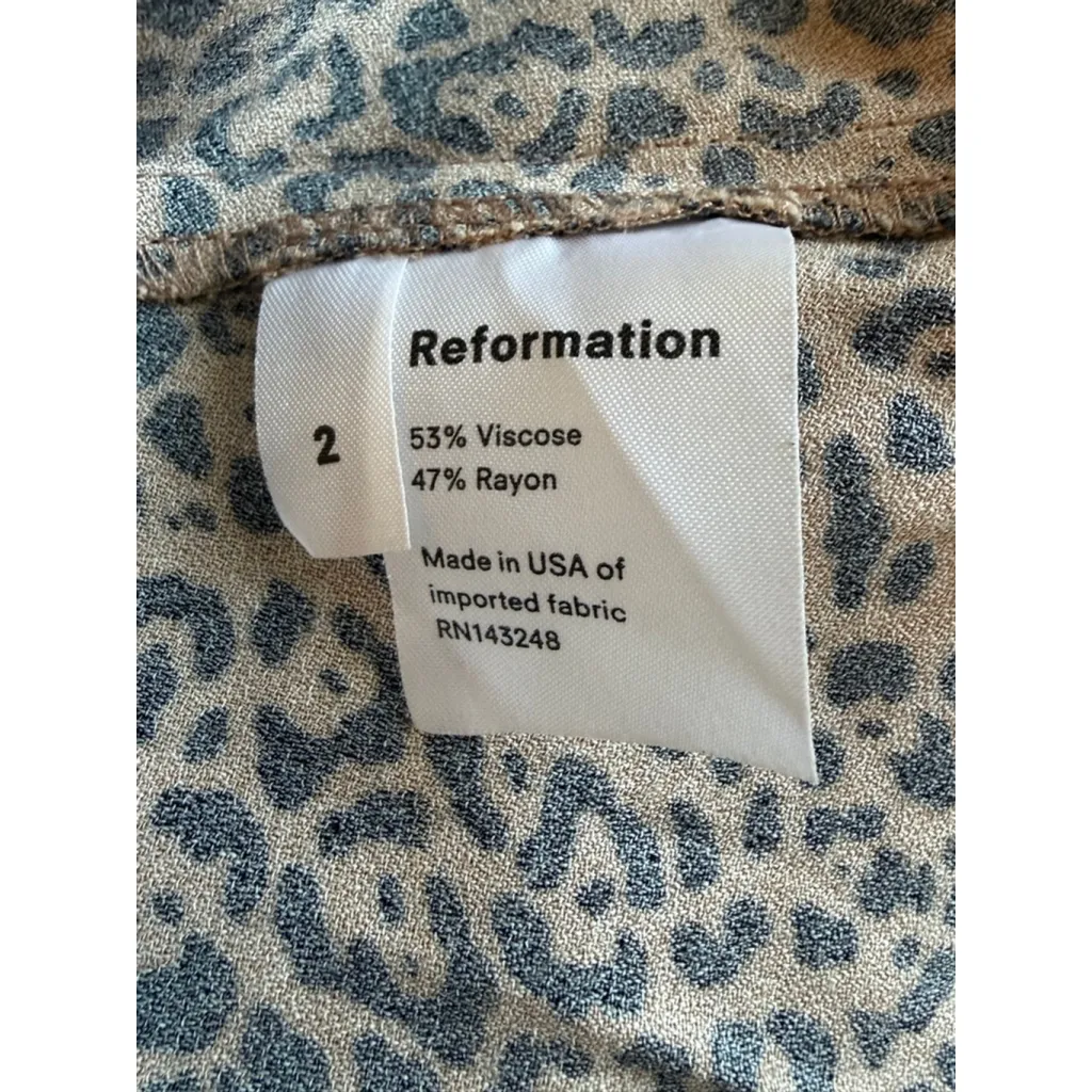 Reformation Leopard Print Midi Skirt Sz 2 - Image 5