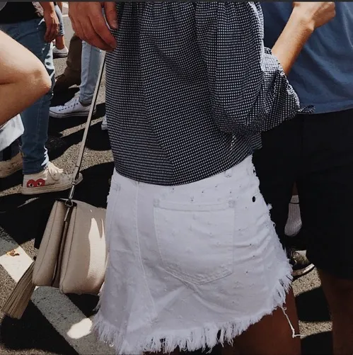 LF Carmar White Denim Skirt - Image 3