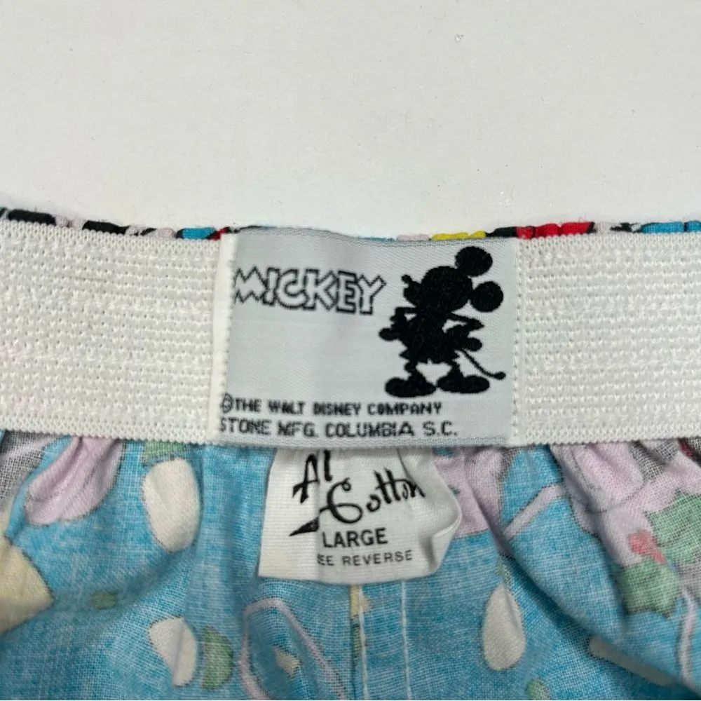 Vintage Disney Mickey Mouse Christmas Blue boxer sleep Shorts all cotton large - Image 5