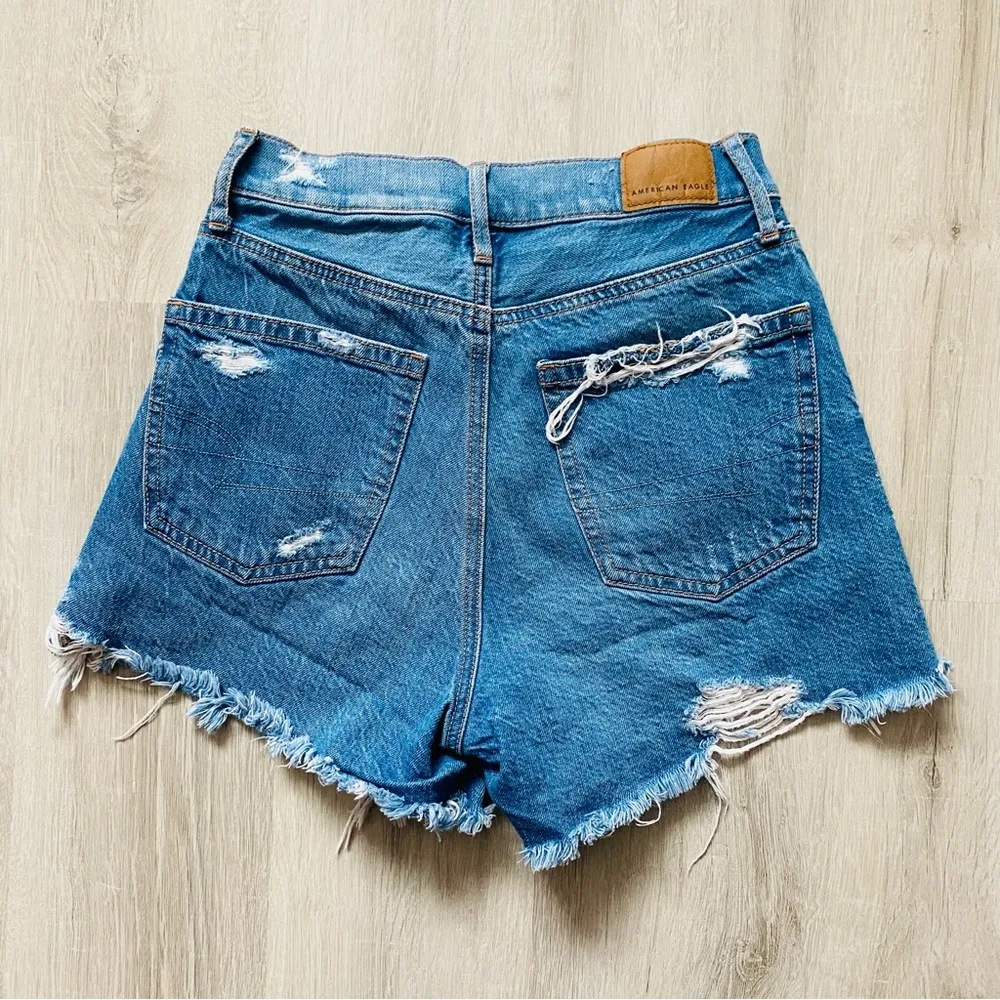 American Eagle Outfitters Highest Rise '90s Boyfriend Short Blue Sz 00 - Image 2