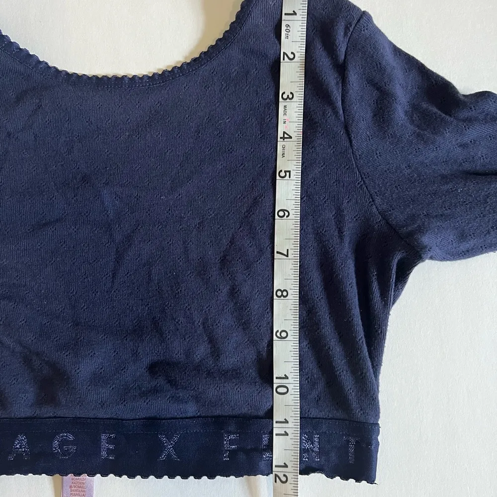 SAVAGE X Fenty  Jersey Knit Crop Top navy blue open back small - Image 15