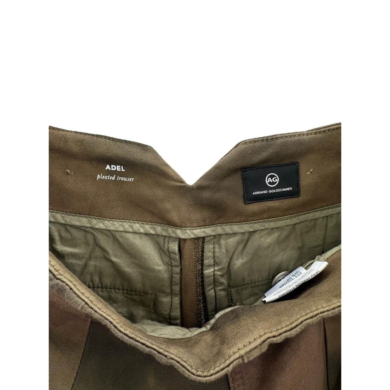 AG Adriano Goldschmied Adel Trousers 27 NWT Barrel‎ Leg Pleated Cropped Utility - Image 9